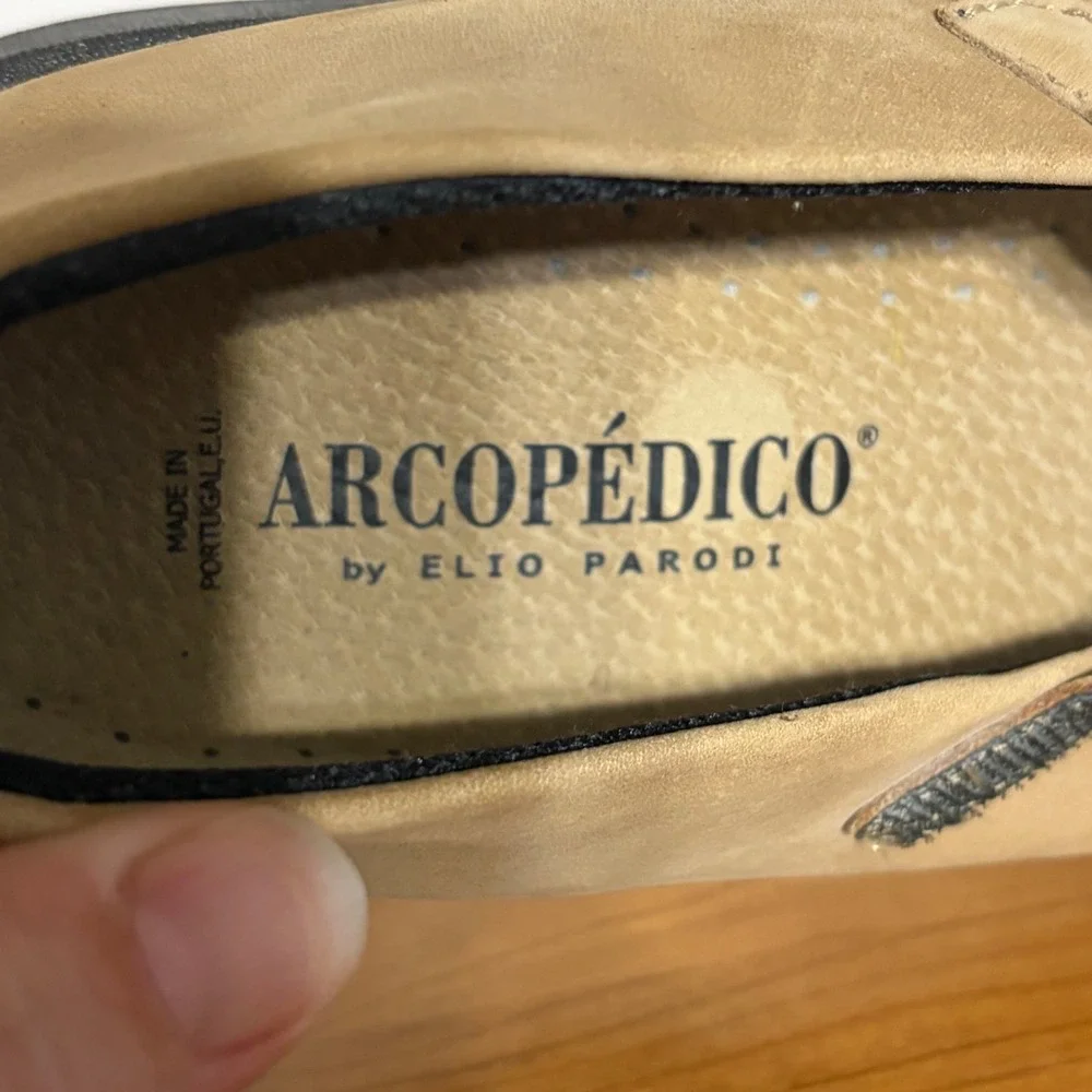 Arcopedico Lytech Mary Jane Flats Tan Beige Comfort Shoes Size 42 9 Portugal